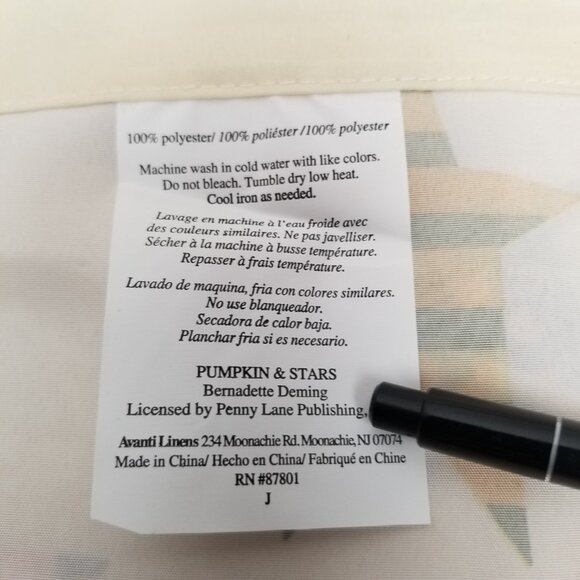 Avanti Linens Pumpkin Stars Valance Checkered Orange Black Harvest Curtain Fall - Picture 5 of 7